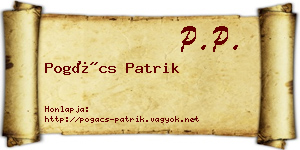 Pogács Patrik névjegykártya